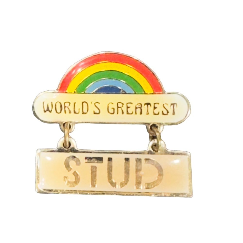💖2 FOR $20 💖 Vintage Art Nouveaux Centennia 1979 World’s Greatest Stud Rainbow - Picture 2 of 16